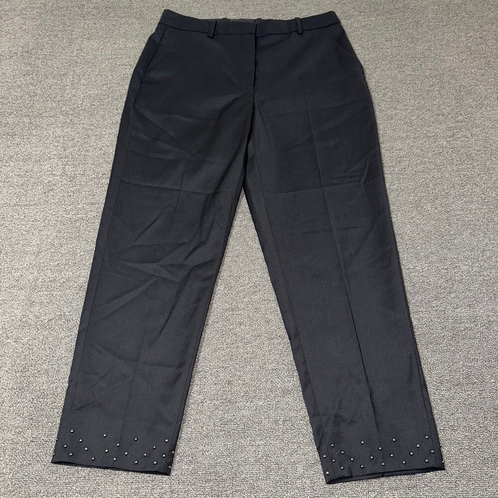 The Kooples Dress Ankle Pants Studded Hem Black Size EUR 40‎ NWOT 100% Wool